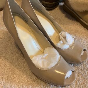 Calvin Klein platform peep toe heel